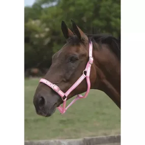 Roma Pink & Silver Headcollar & Lead Rope Set - Cob