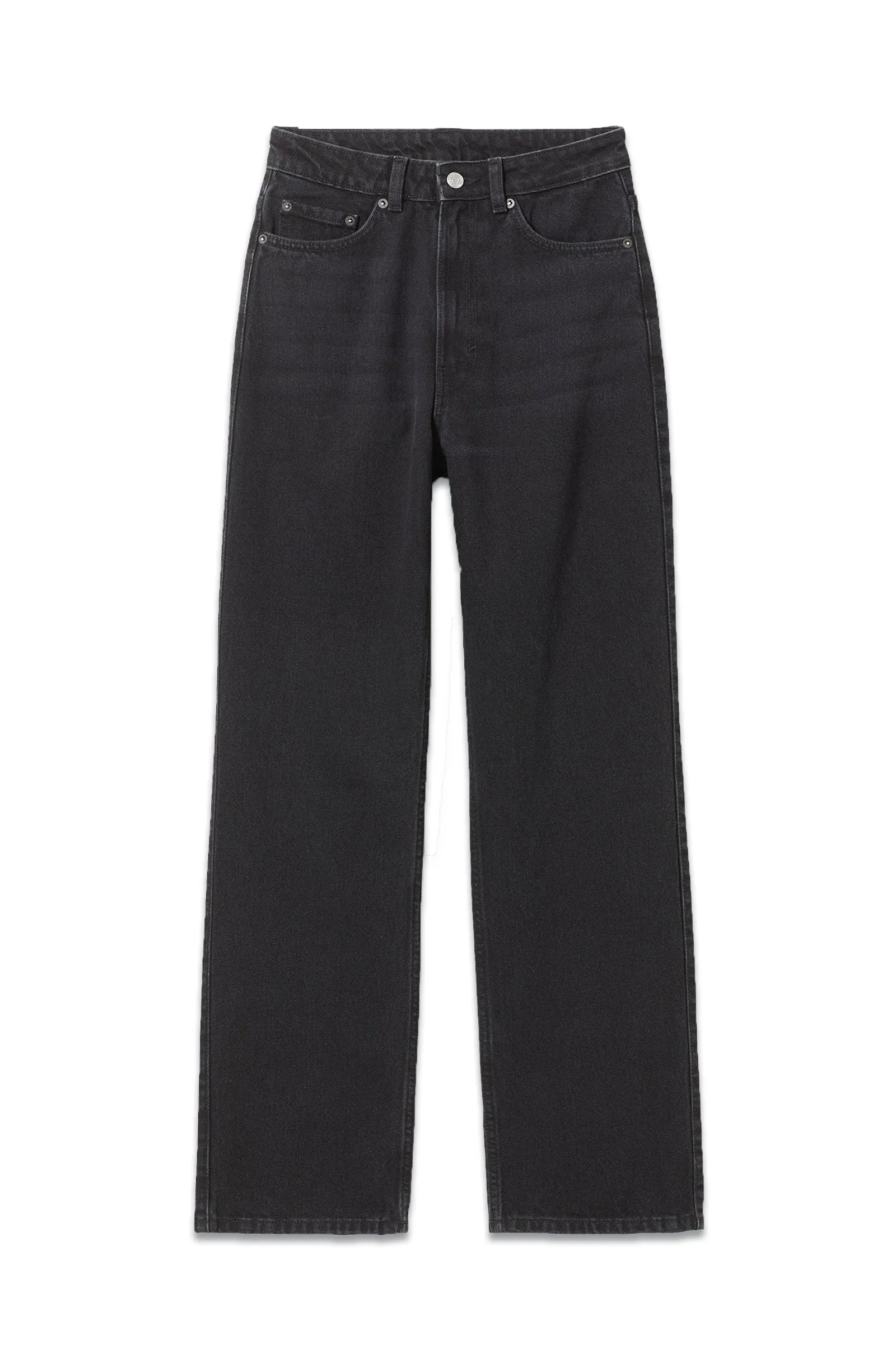 Rowe Extra High Waist Regular Fit Straight Leg Jeans In Echo Black