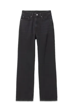 Rowe Extra High Waist Regular Fit Straight Leg Jeans In Echo Black
