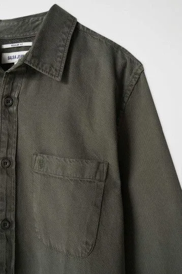 SALSA TEXTURED EFFECT SHIRT- Khaki