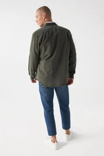 SALSA TEXTURED EFFECT SHIRT- Khaki