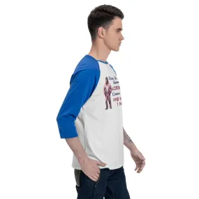 Sarcastic Sasquatch “Once in a while...”  3/4 Sleeve Cotton Baseball Shirt