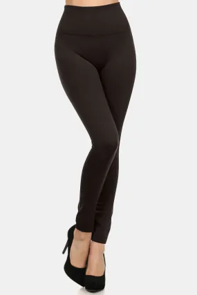 Seamless High Waist Fleece Leggings Black