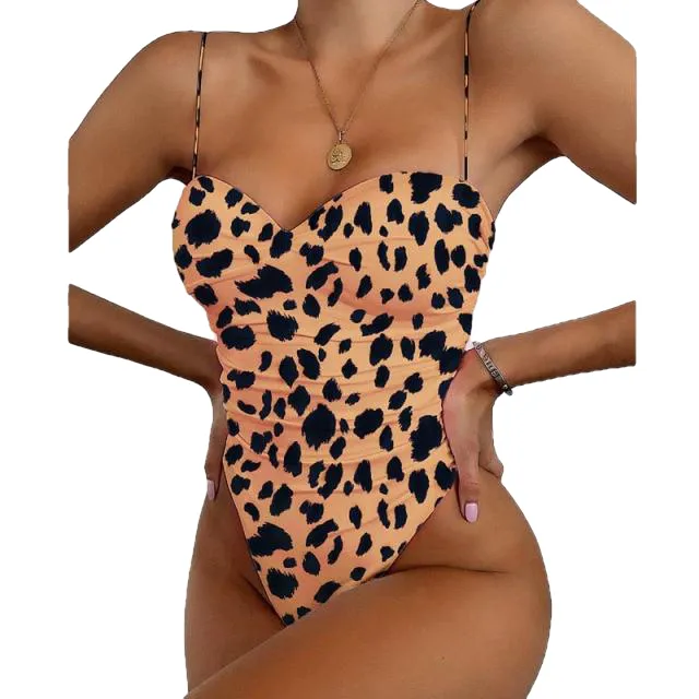 Sexy Women's High Cut Push Up Solid Monokini One Piece