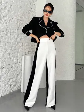 SHEIN Neu Two Tone Wide Leg Pants
