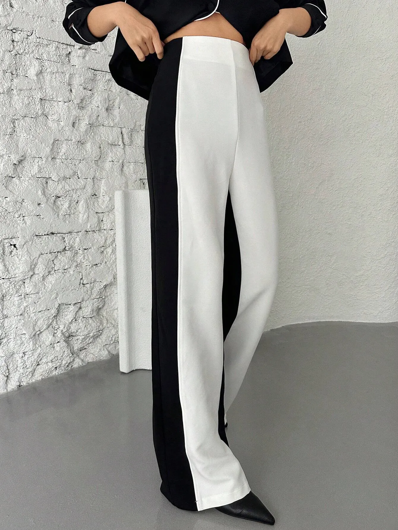 SHEIN Neu Two Tone Wide Leg Pants
