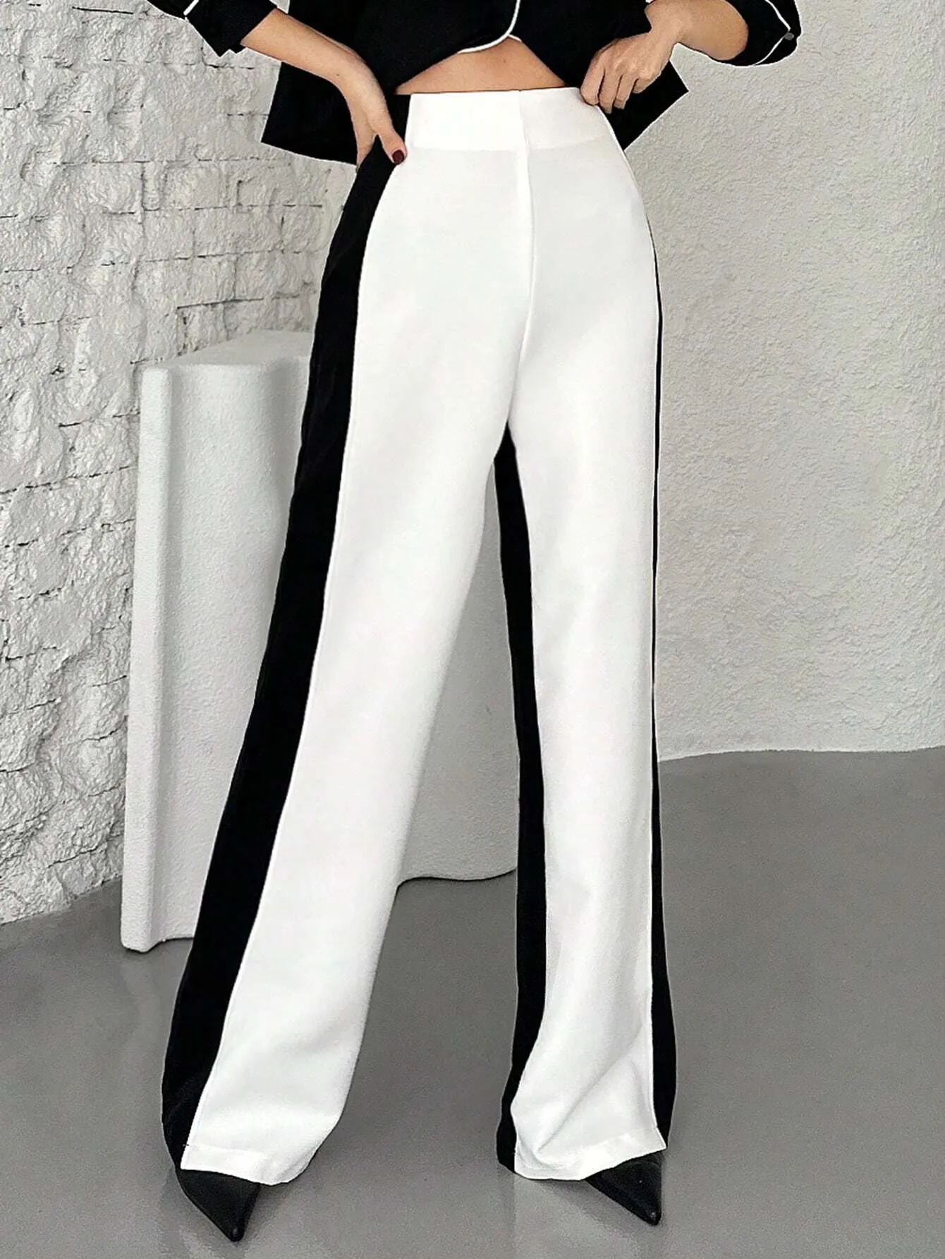 SHEIN Neu Two Tone Wide Leg Pants