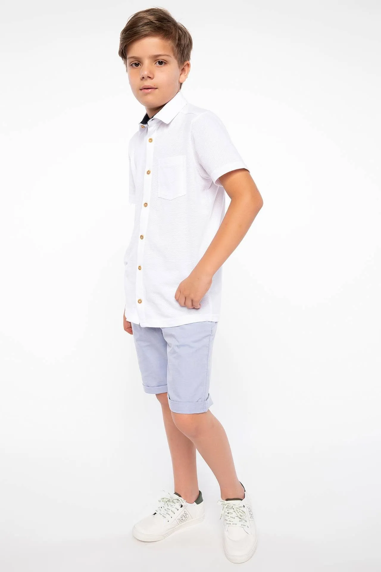 Sidiou Group Polo Neck Single Pocketed Shirt