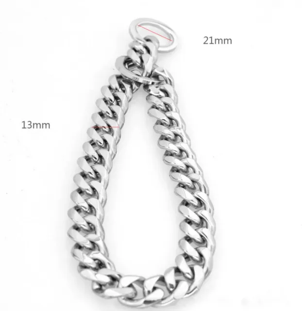 Silver Titanium Cuban Link Dog Collar