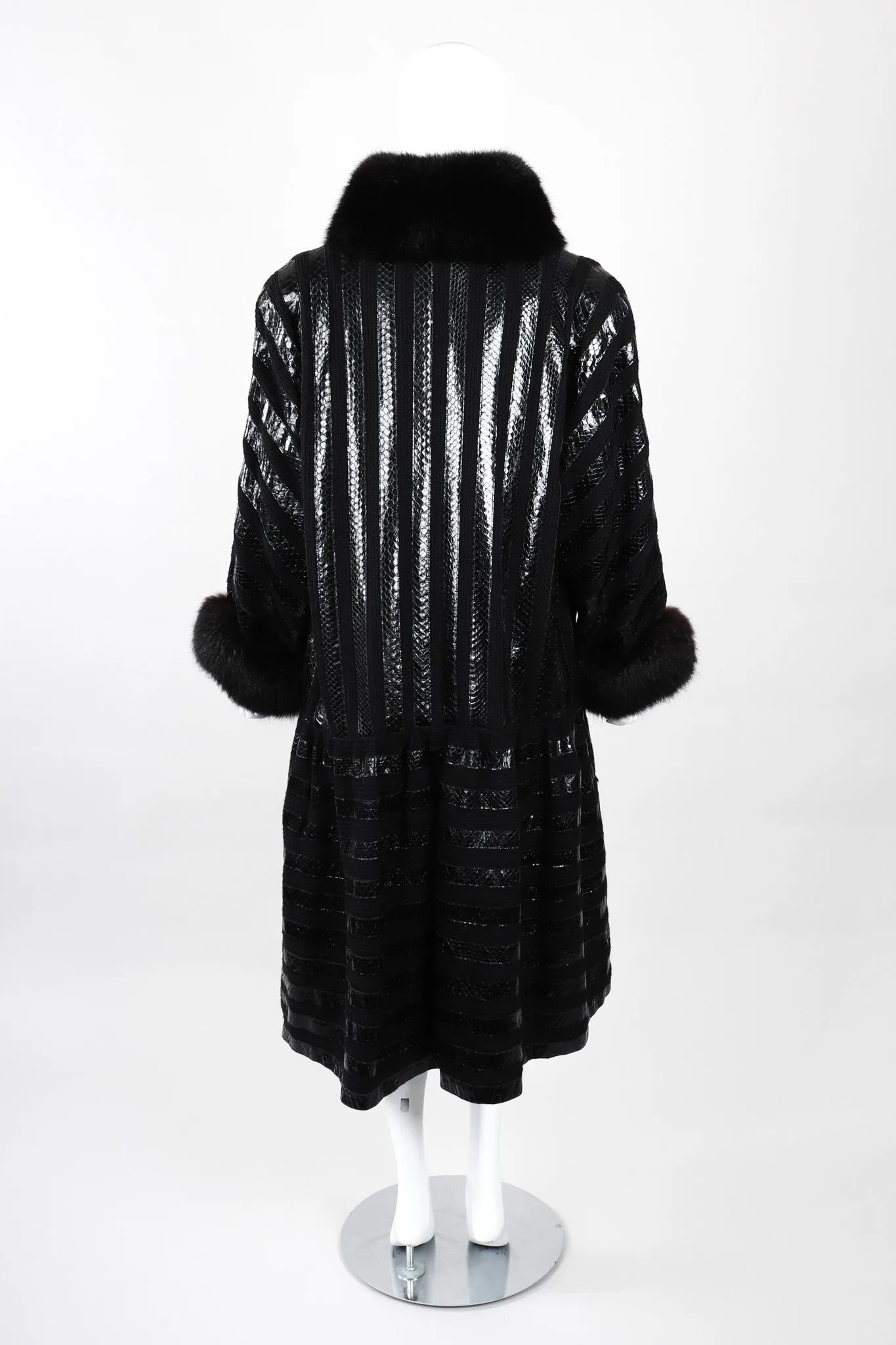 Snakeskin Knit Fur Coat