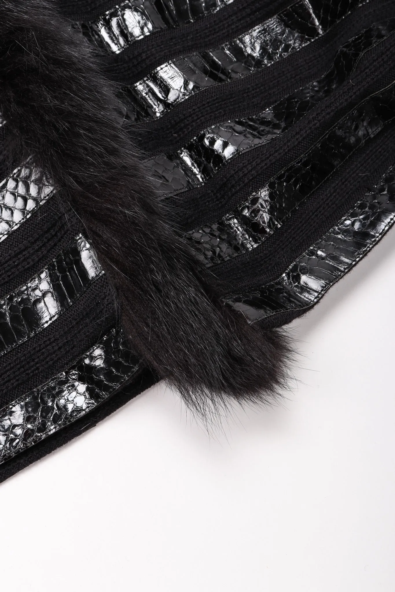 Snakeskin Knit Fur Coat