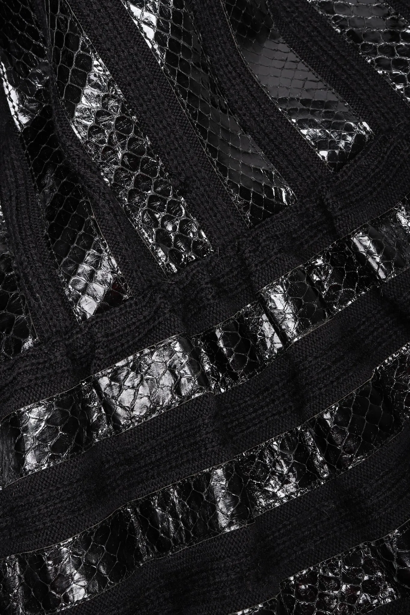 Snakeskin Knit Fur Coat