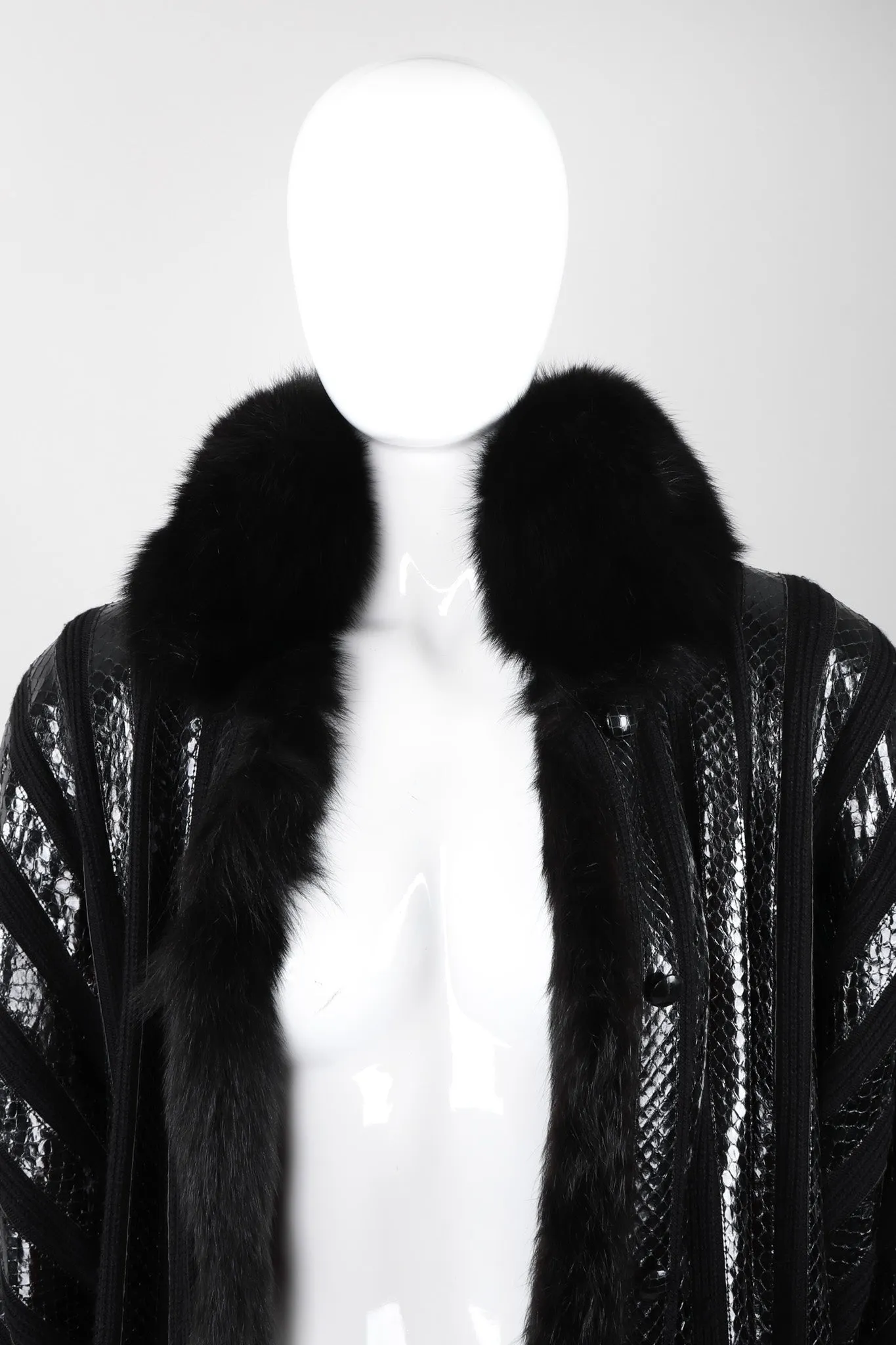 Snakeskin Knit Fur Coat