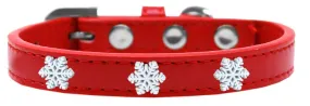 Snowflake Widget Dog Collar Red Size 16