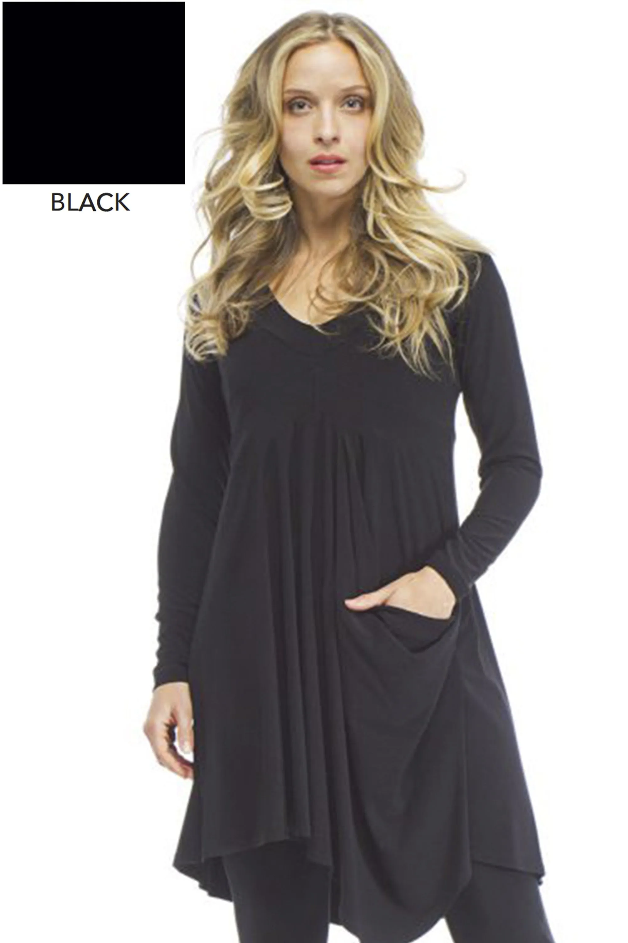 Soft Pocket Tunic - Black