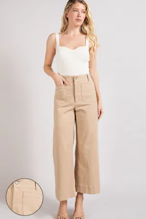Soft Washed Cotton Wide Leg Pants