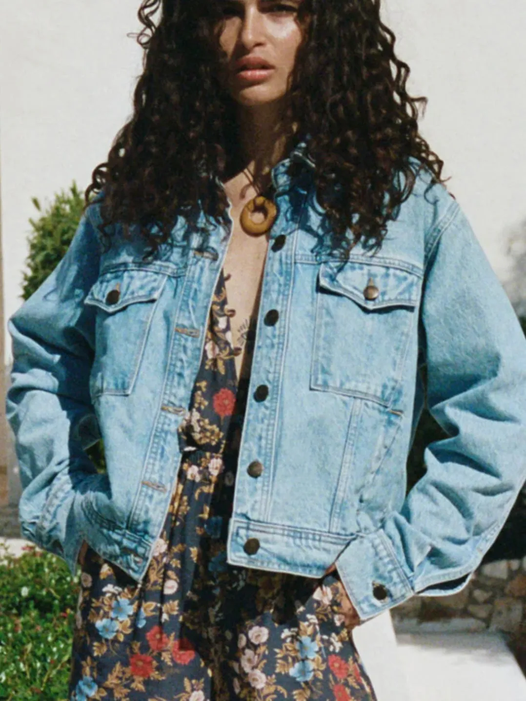 SPELL Eve Denim Jacket in Sun Washed Blue