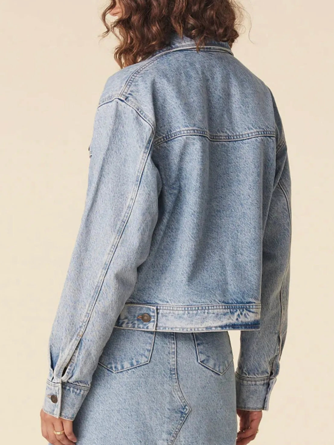 SPELL Eve Denim Jacket in Sun Washed Blue