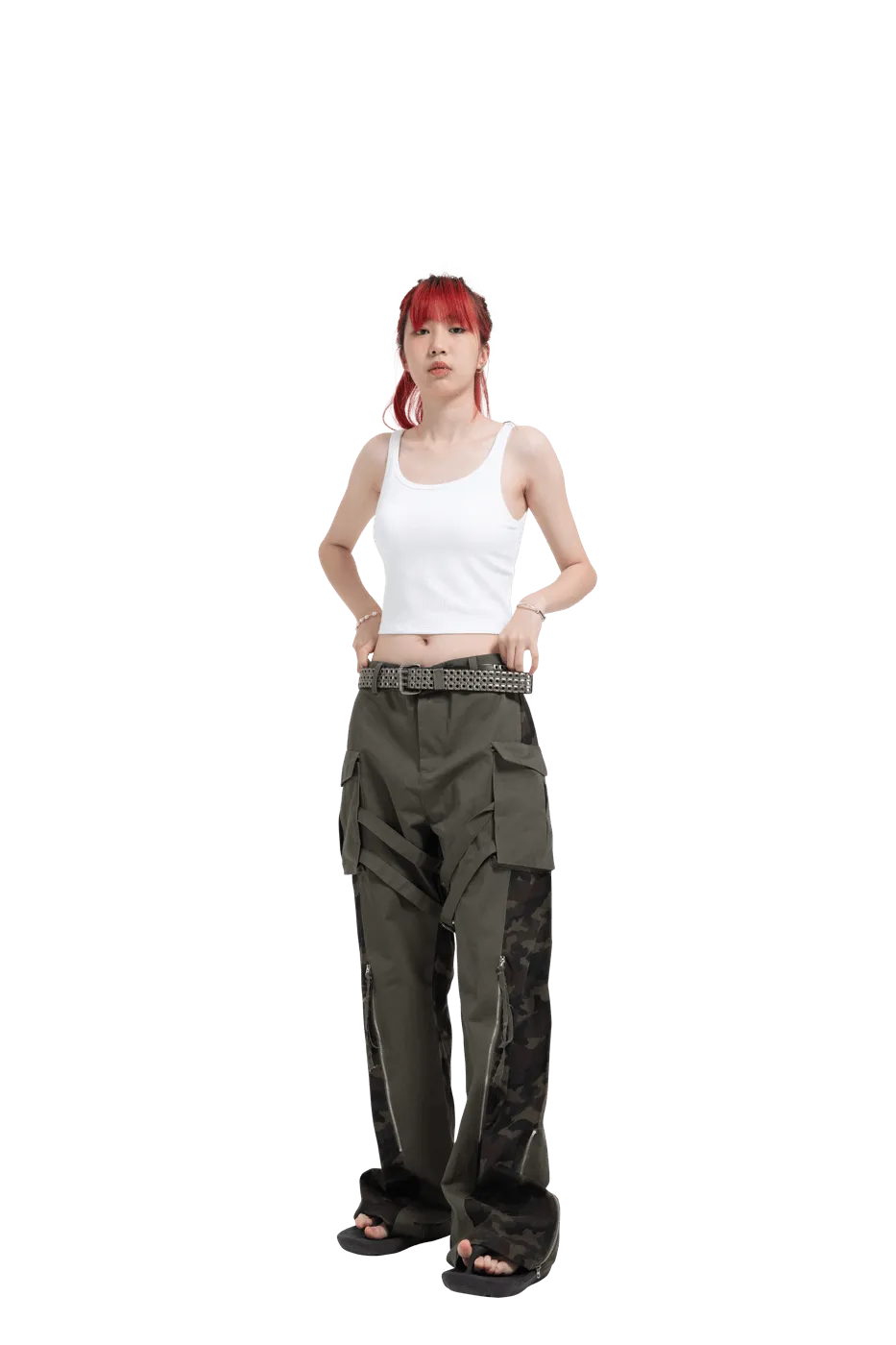 Spliced Tactical Camo Cargo Pants