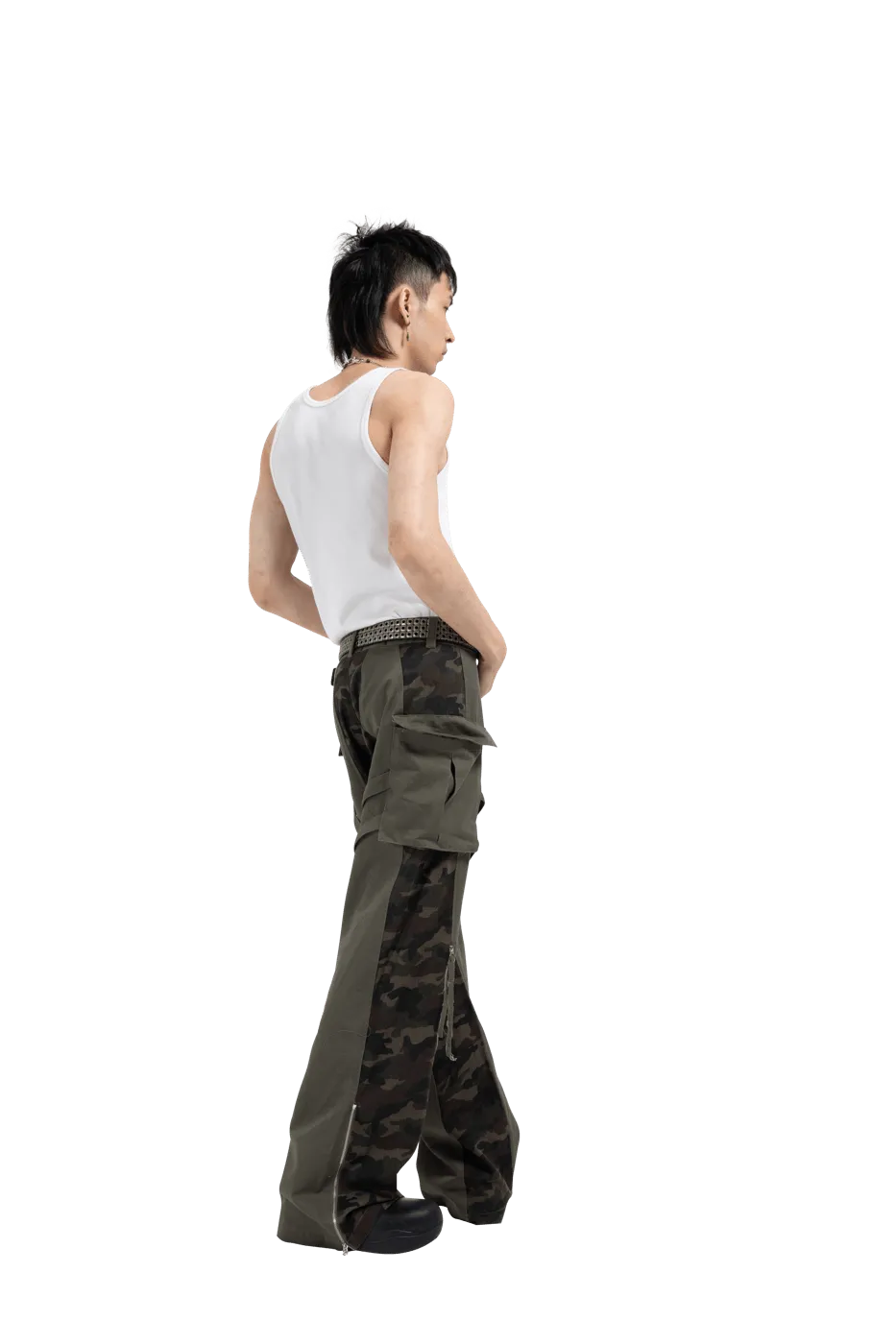 Spliced Tactical Camo Cargo Pants