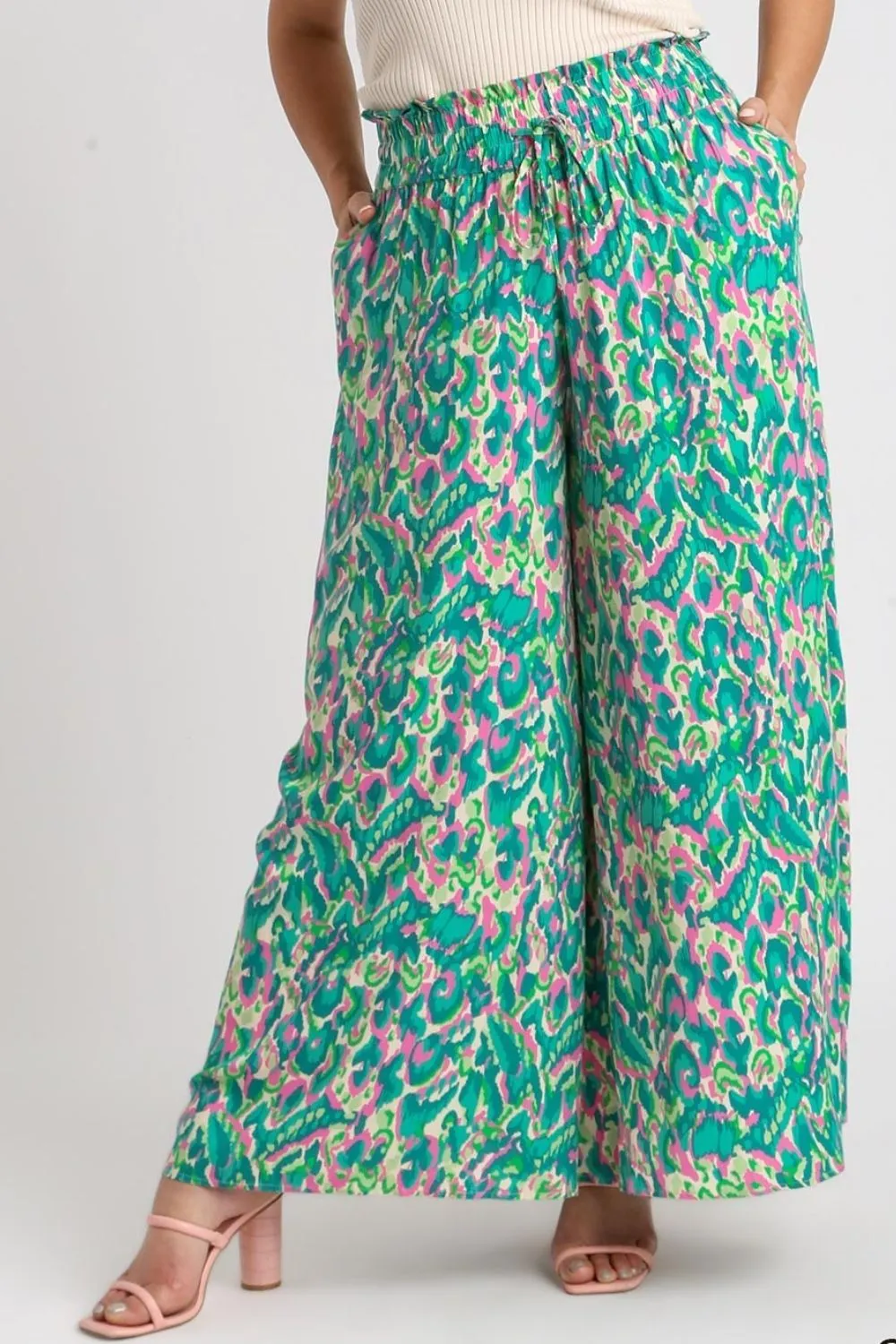 Spring Burst High Waist Wide Leg Pants