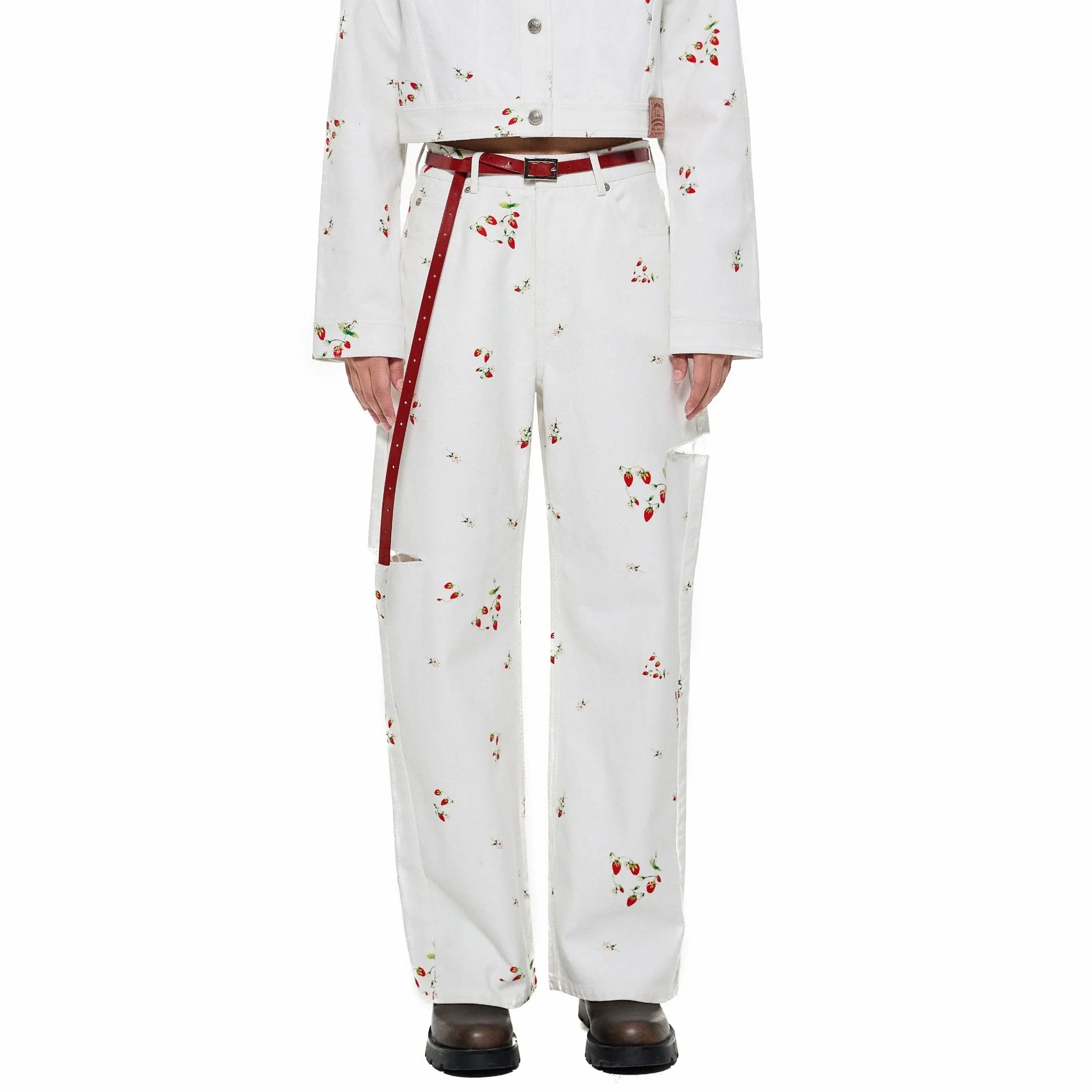 Strawberry Club Jeans in White