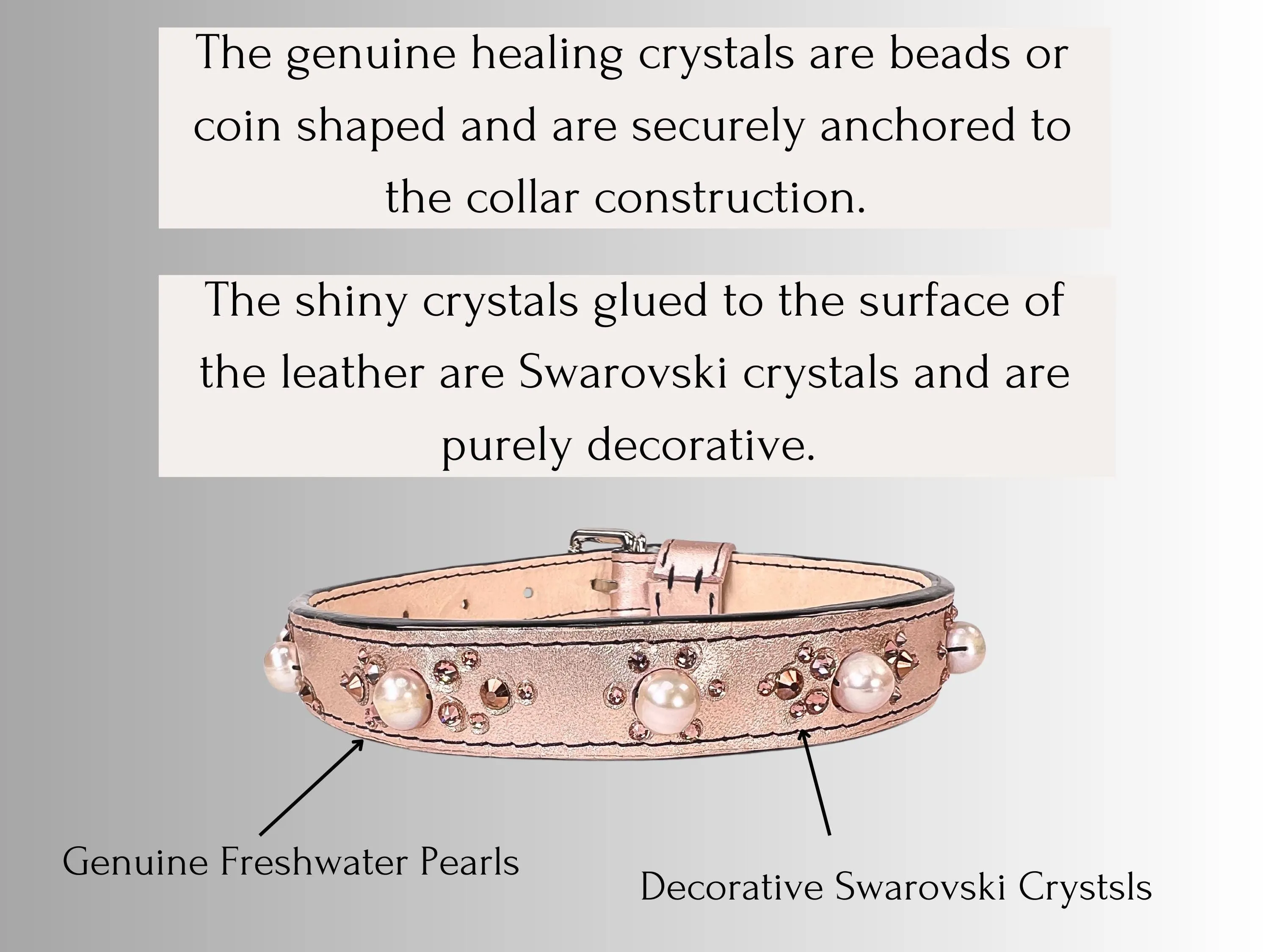 Strength & Vitality - Crystal Healing Collar - Rose Gold with Freshwater Pearls SV102