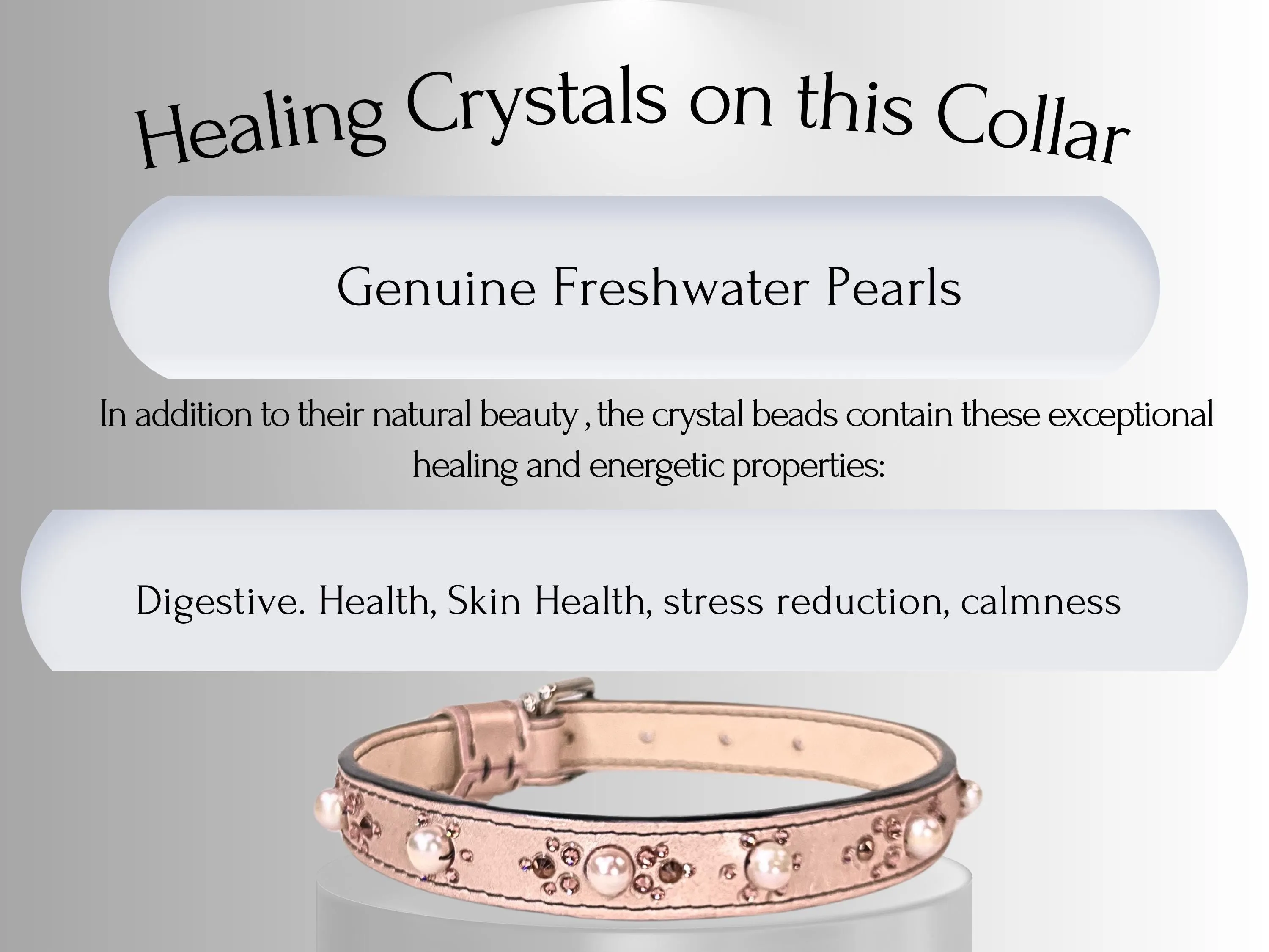 Strength & Vitality - Crystal Healing Collar - Rose Gold with Freshwater Pearls SV102