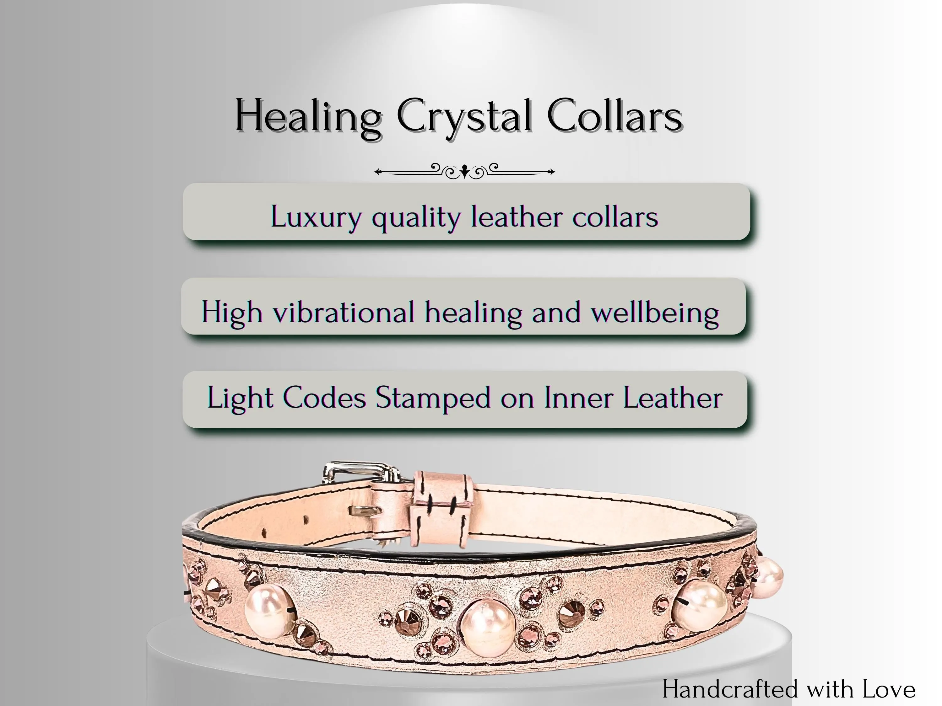 Strength & Vitality - Crystal Healing Collar - Rose Gold with Freshwater Pearls SV102