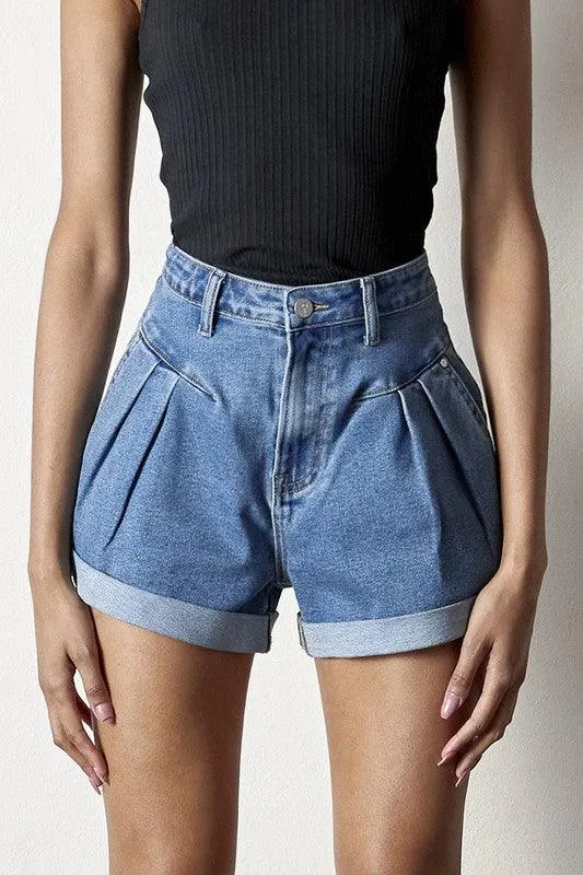 Super High Rise Denim Shorts