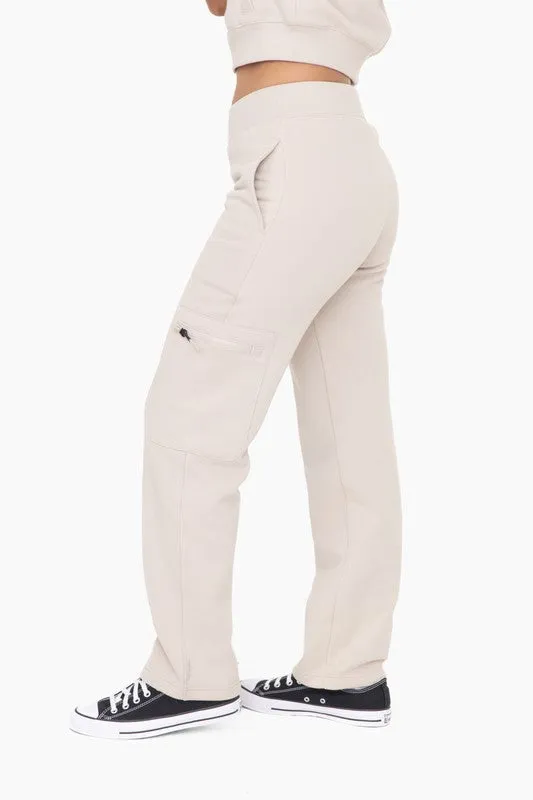 Taupe fleece cargo pants