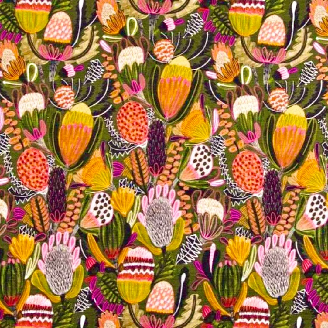 The 'Green Bush Banksia Flowers' Dog Collar