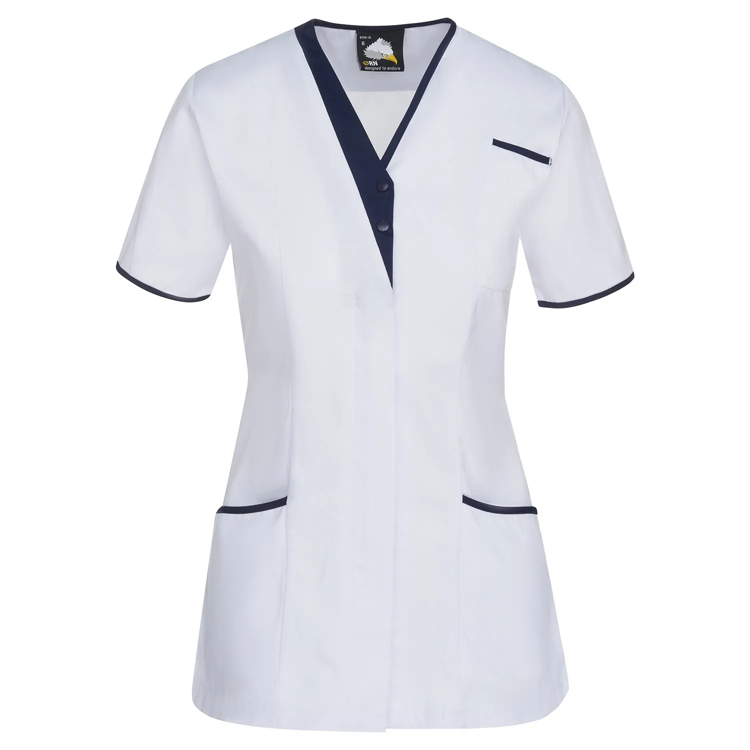 Tonia V-Neck Tunic | White - Navy