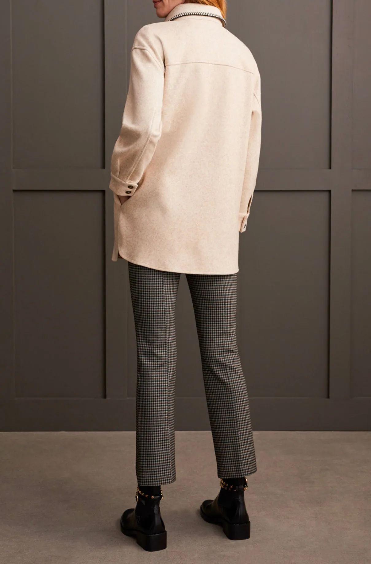 TRIBAL - BLANKET STITCH TRIM COAT- 1864O-3995