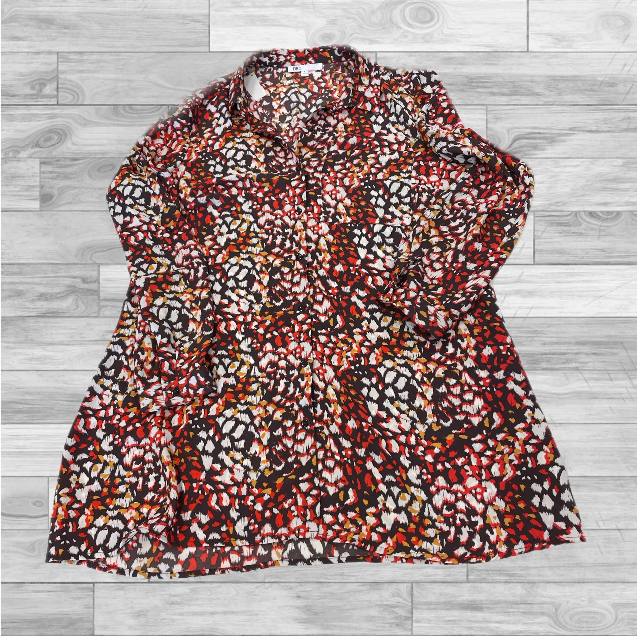 Tunic Long Sleeve By Dr2 In Multi-colored, Size: S