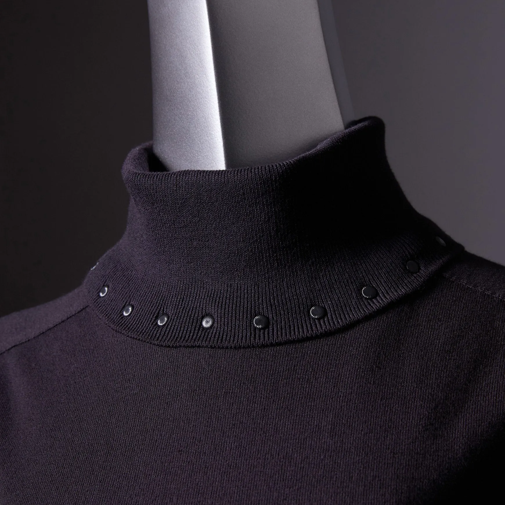 TYPE-1 Knit Organic Cotton Turtle Neck Collar Part (Black)