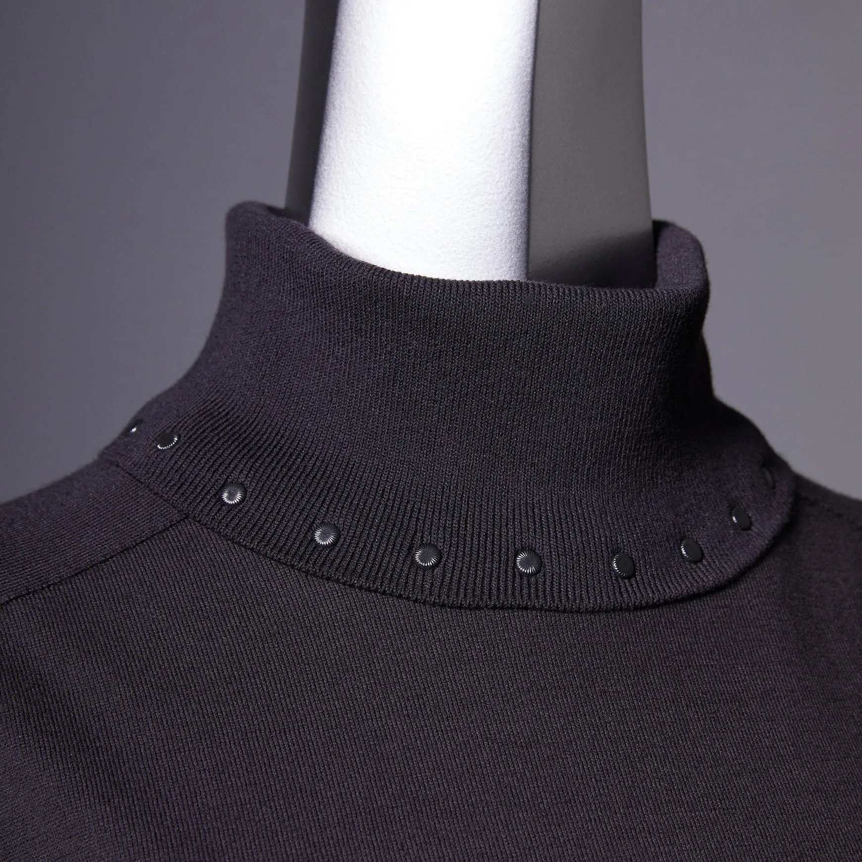 TYPE-1 Knit Organic Cotton Turtle Neck Collar Part (Black)