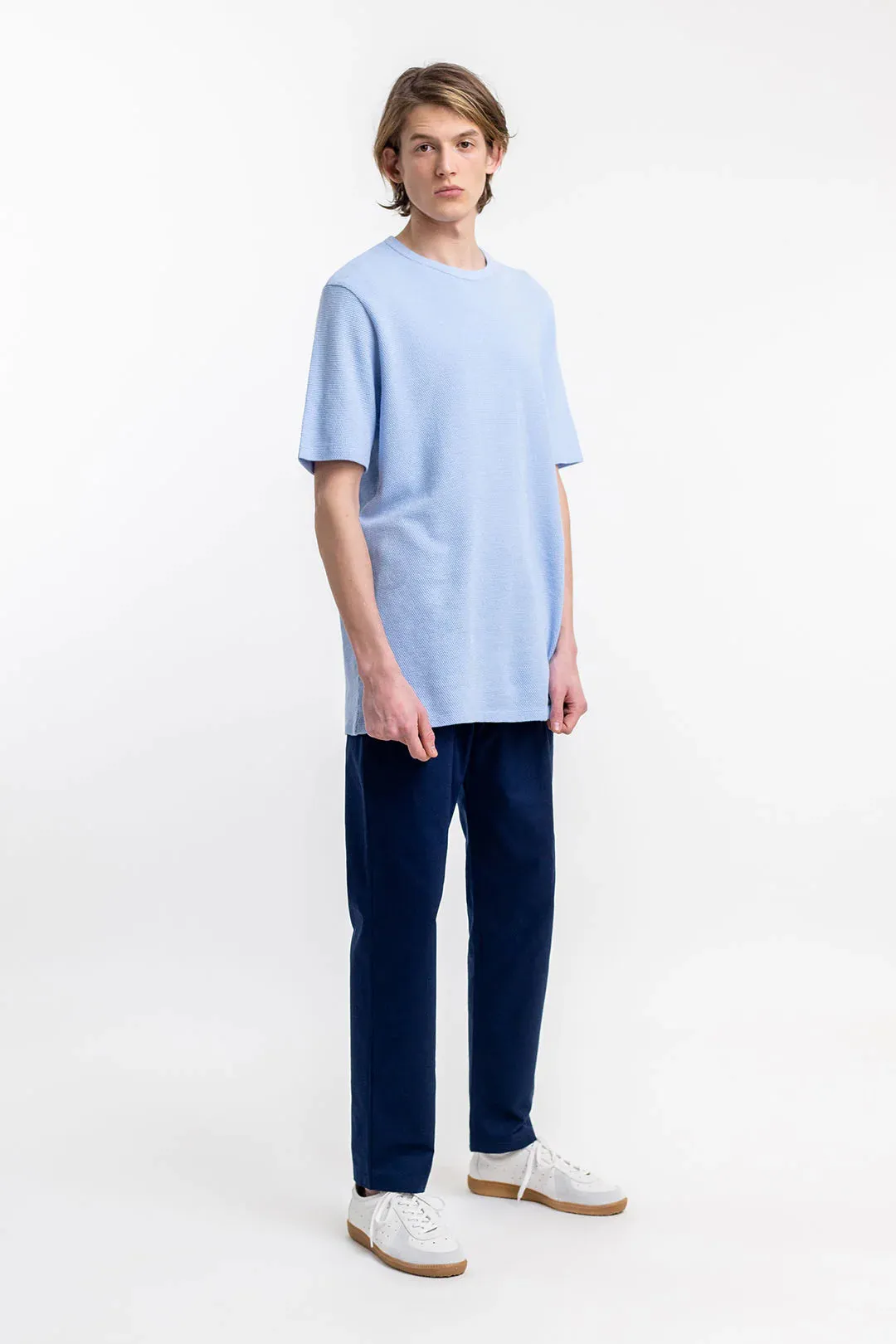 unisex cotton waffle t-shirt - light blue