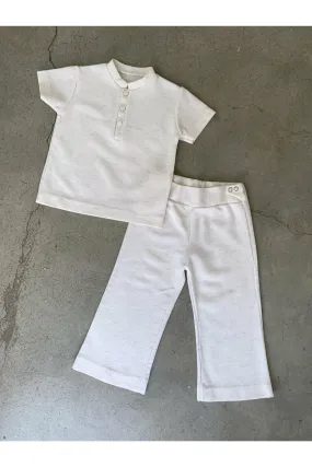 Vintage French 70’s Cream Two Piece Set - Size 2