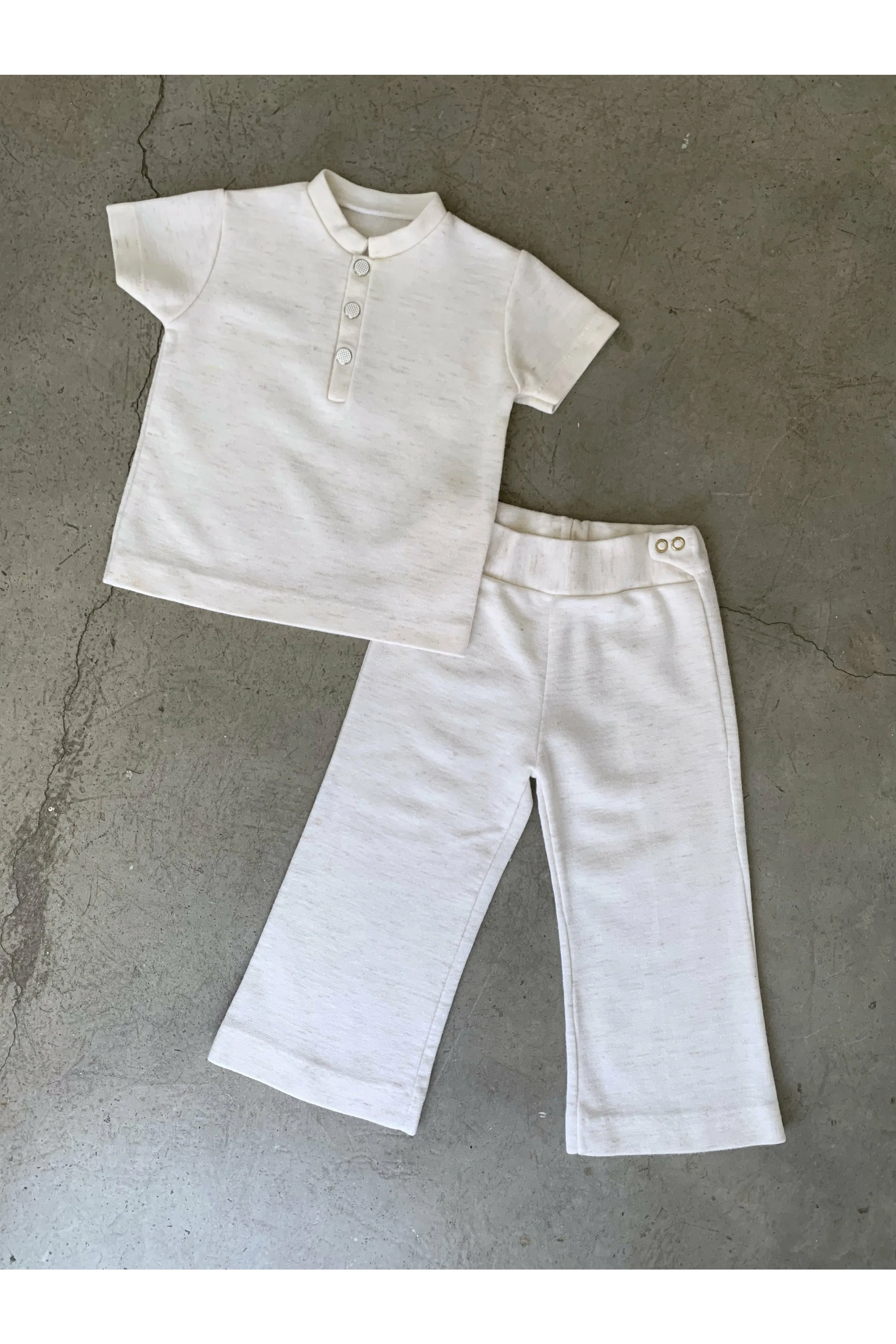 Vintage French 70’s Cream Two Piece Set - Size 2