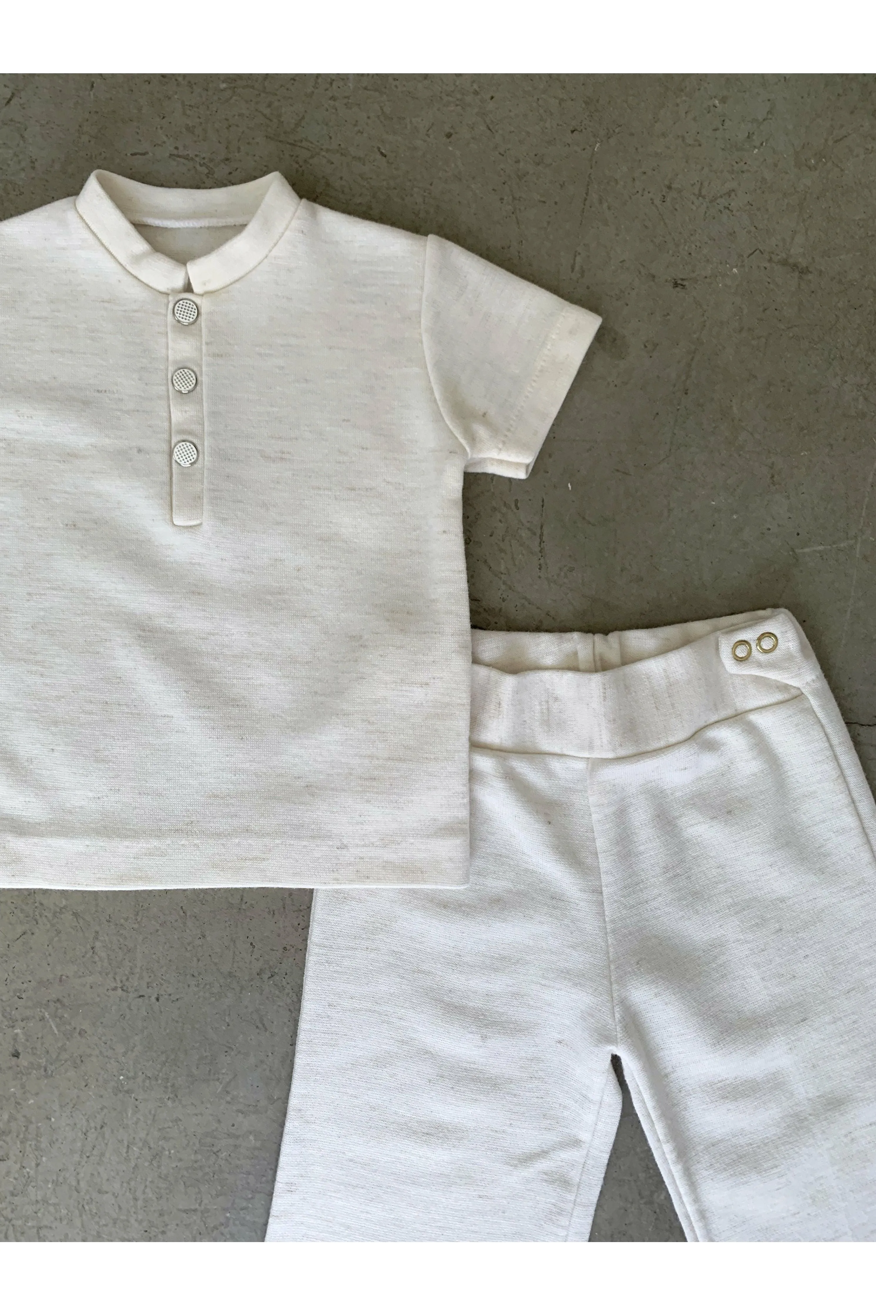 Vintage French 70’s Cream Two Piece Set - Size 2