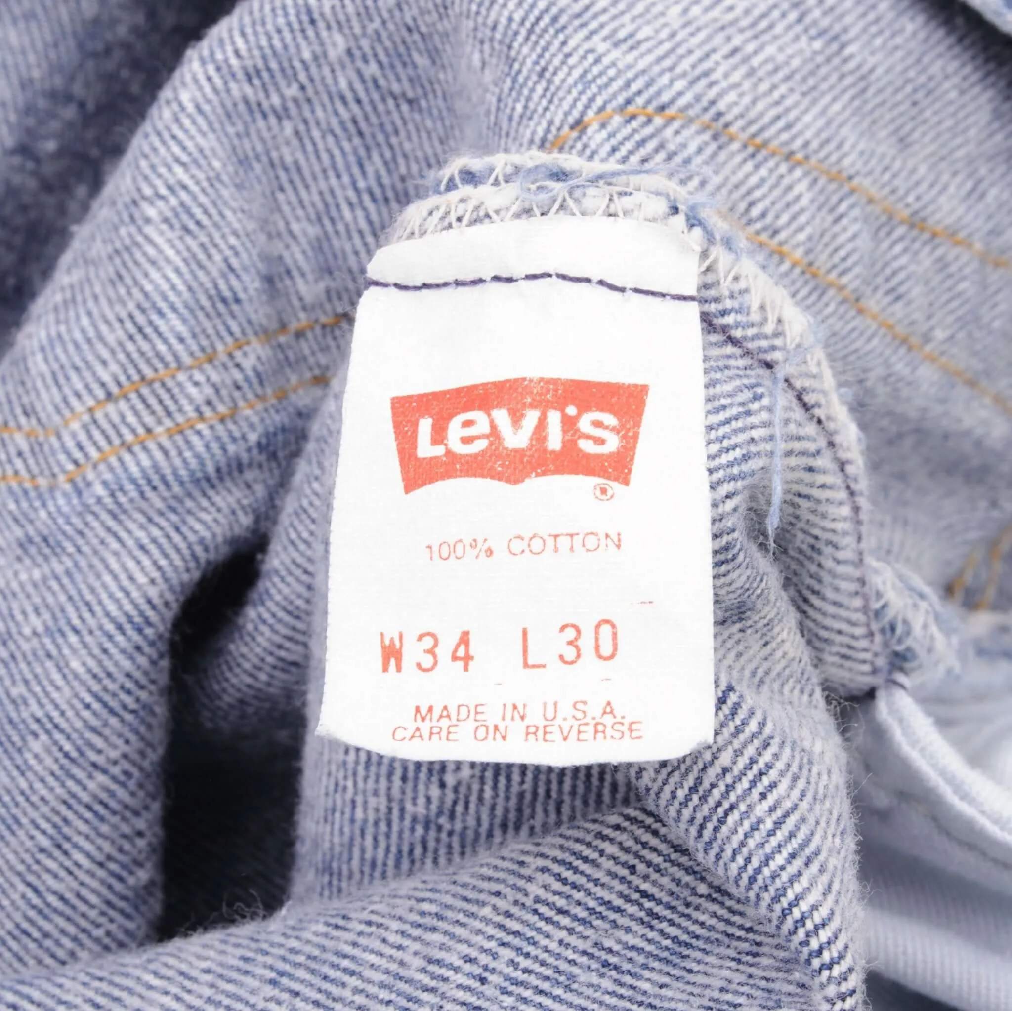 VINTAGE LEVIS 501 JEANS INDIGO 1980S SIZE W32 L26 MADE IN USA