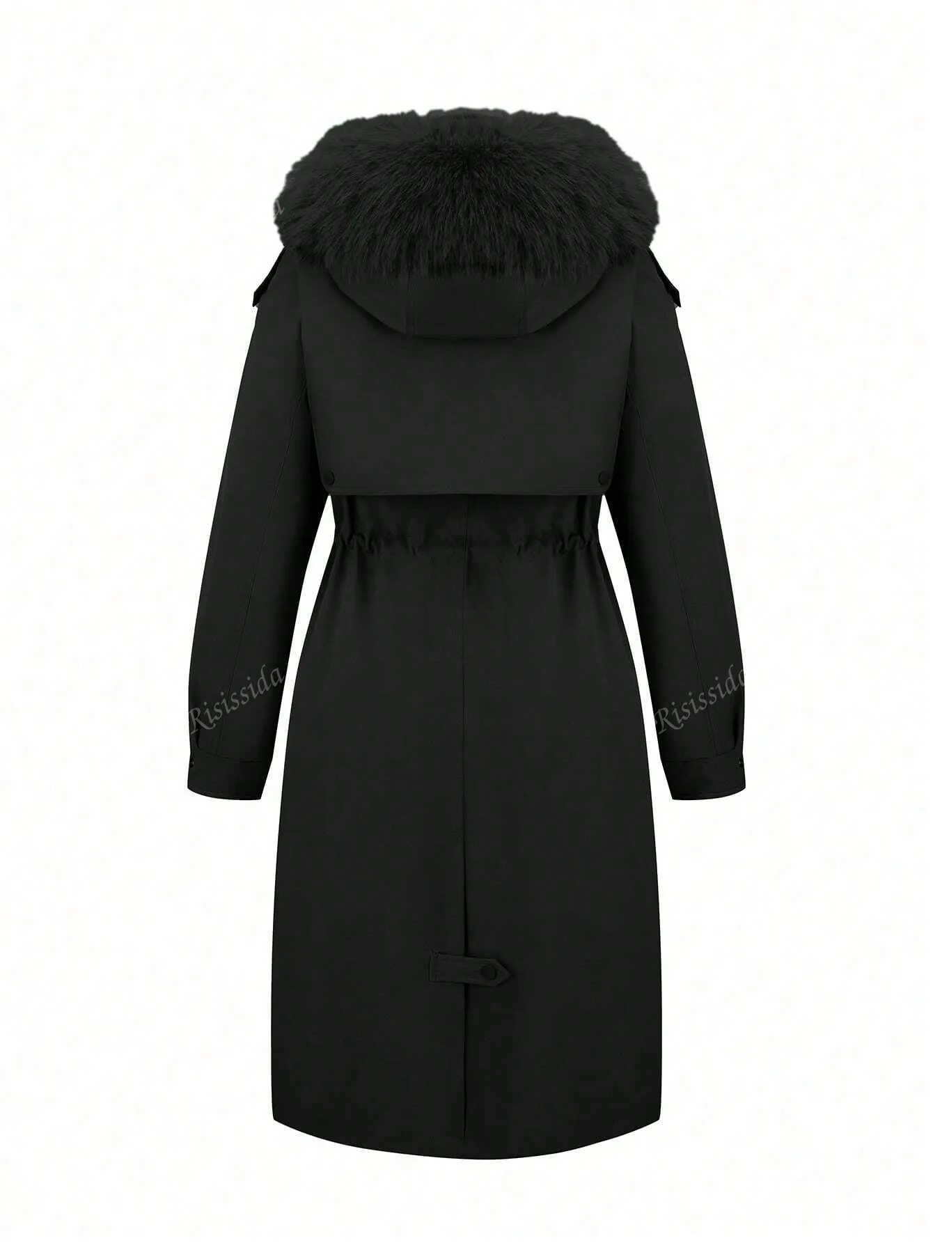 Warm Padded Jacket with Detachable Fur Collar for Women
