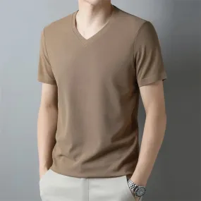 West Louis™ Men's Waffle V Neck Short Sleeved Summer Comfortable Tee