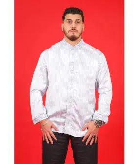 White shirt with blue stripes
