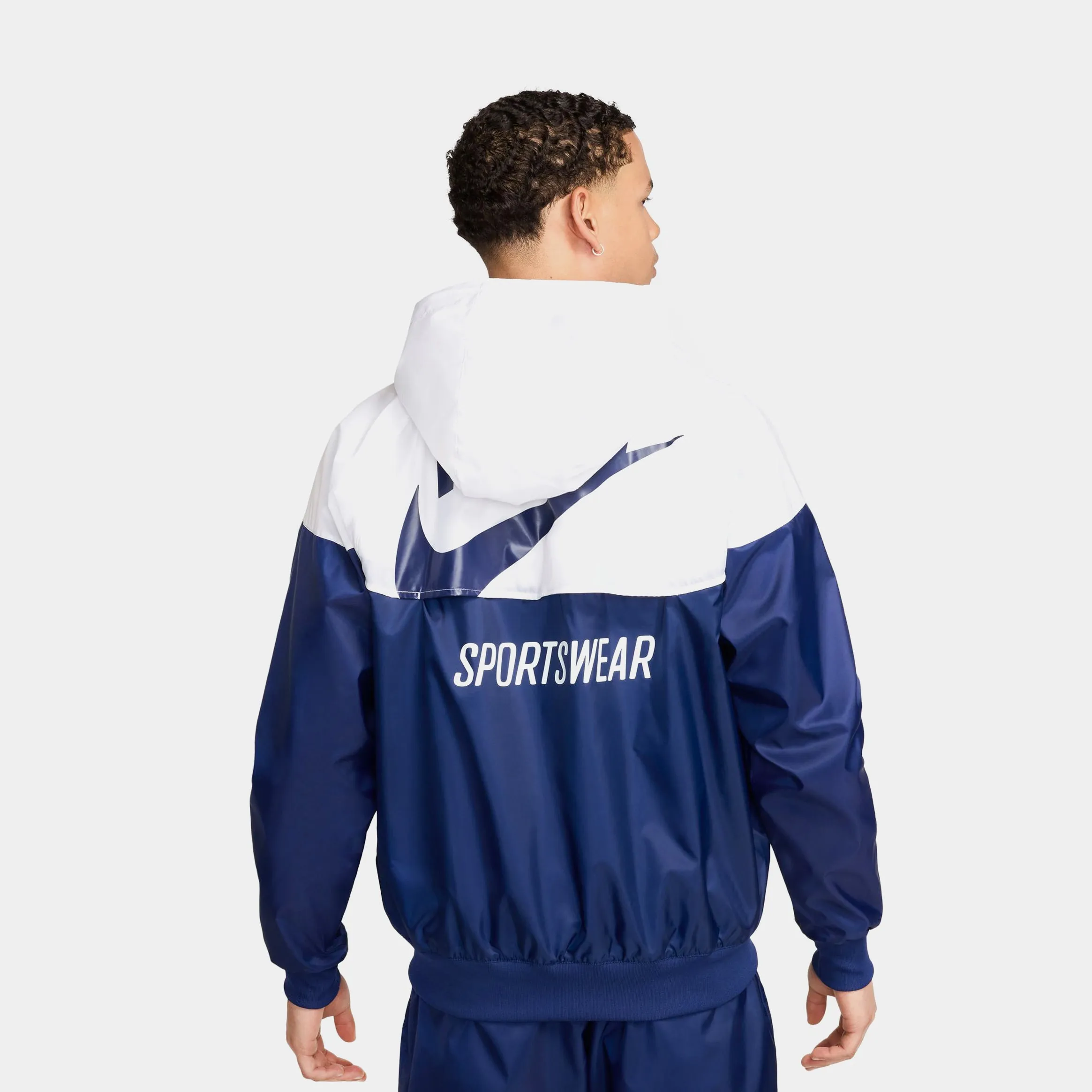 Windrunner Woven Linen Mens Jacket (Blue/White)