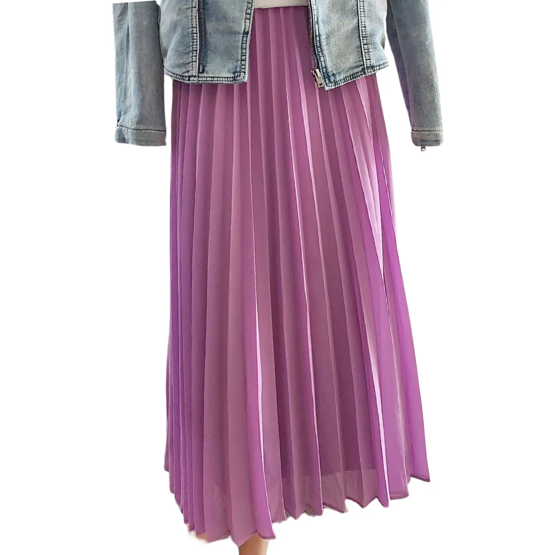 Witchery purple pleated skirt, size 8