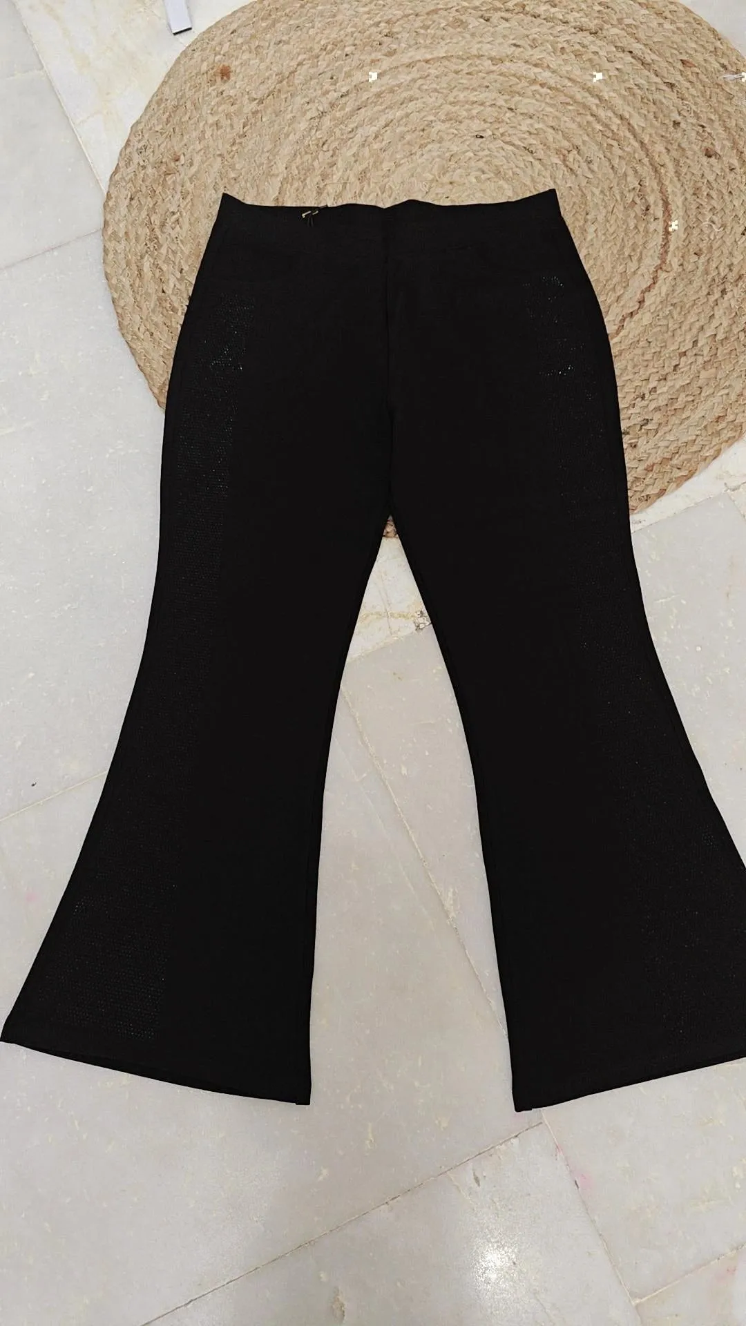 Women stylish high waist bellbottom pant with work