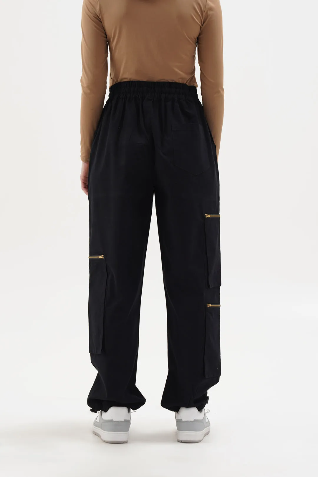Women Zappers Black Cargo Pants