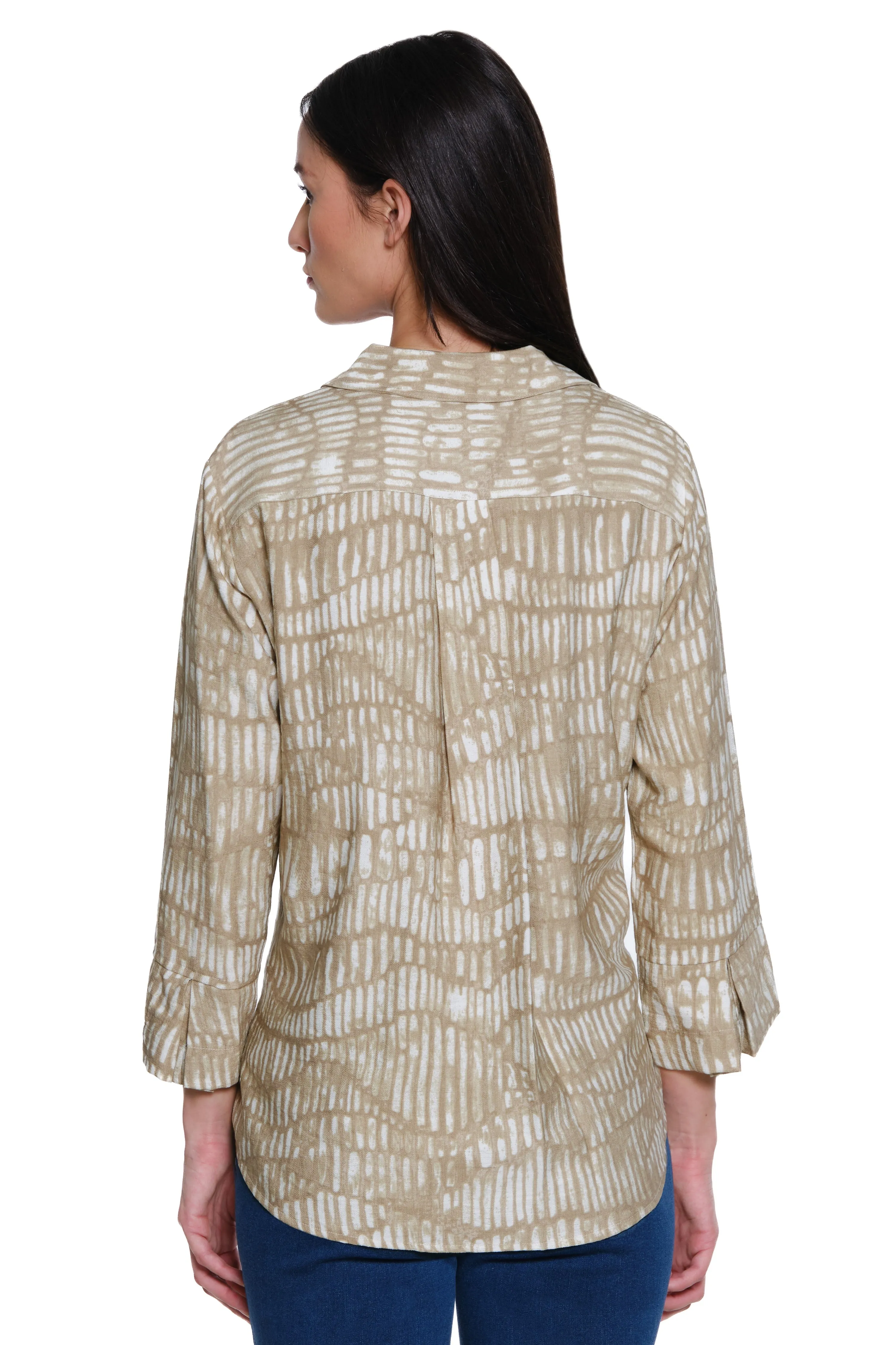 Woven Print Tunic - Women's - Black/Off White